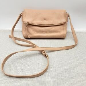 Kate Spade Small Crossbody Bag Tan Pebbled Leather Adustable Strap